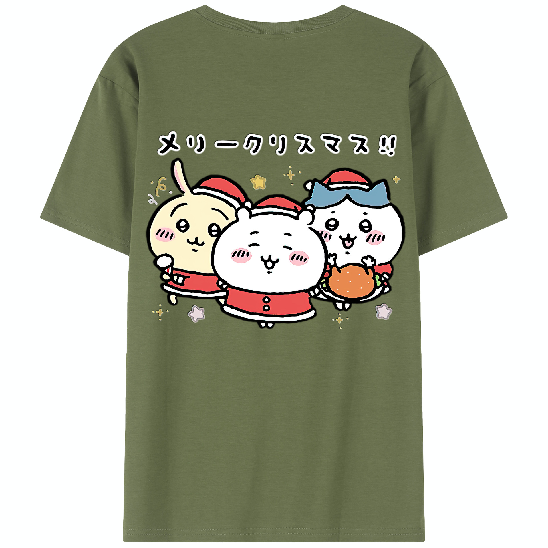 （画像用） ちいかわ ハチワレ Chii-kawa hachiware 綿100％半袖Tシャツ（背面プリント）